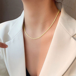 Beach Halsband 925 Silver 18K Guldpläterad 2mm