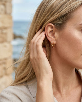 Spiral Piercing Örhängen 18K Guldpläterat