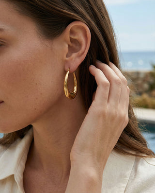 Classic Teardrop Hoops 18K Guldpläterat