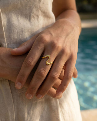 Waves Ring 18K Guldpläterat