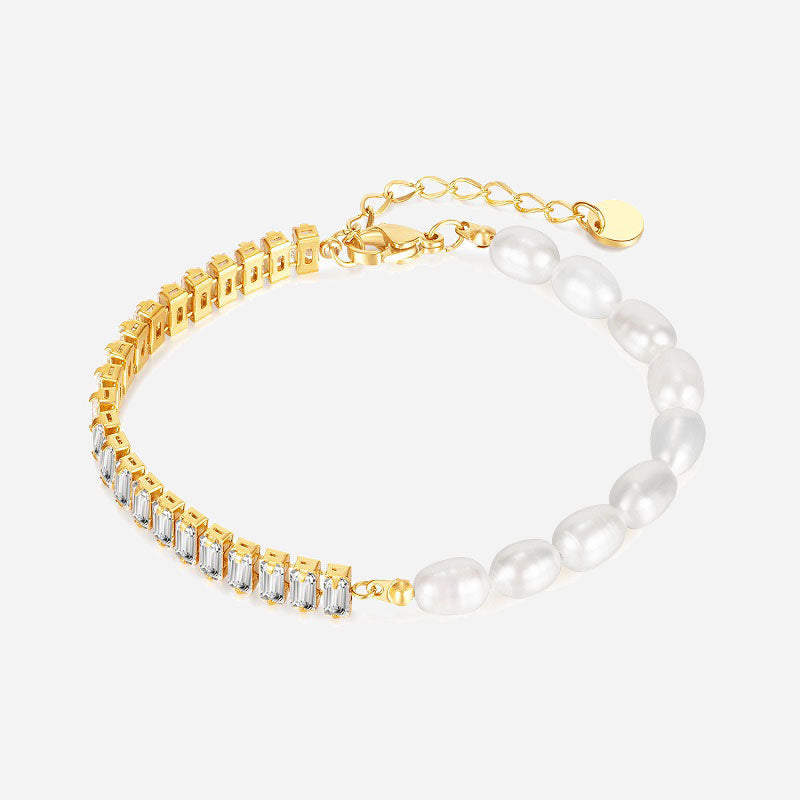 Zirconia Pearl Armband 18K Guldpläterad