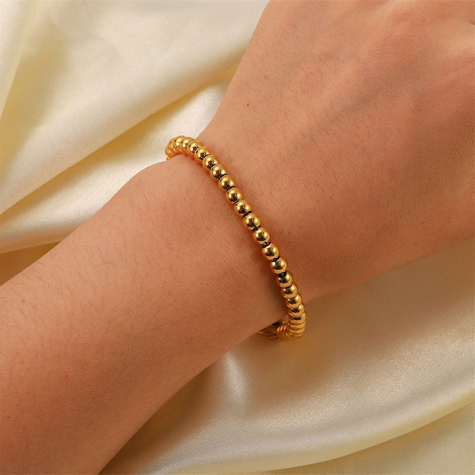 Golden Beads Armband 18K Guldpläterad 4mm