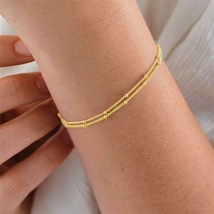 Minimalist Beaded Armband 18K Guldpläterad