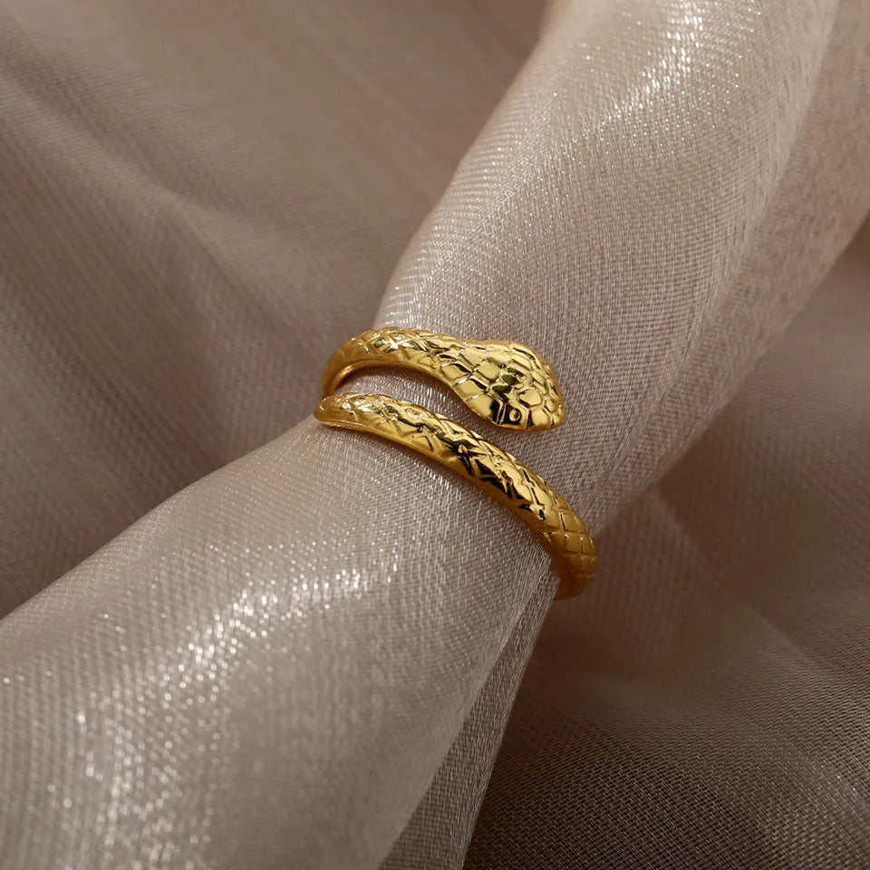 Small Texture Snake Ring 18K Guldpläterad