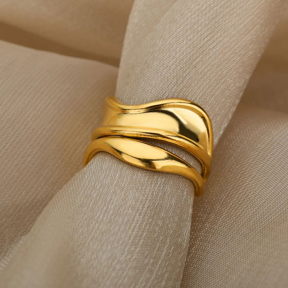 Elegant Aesthetic Ring 18K Guldpläterad