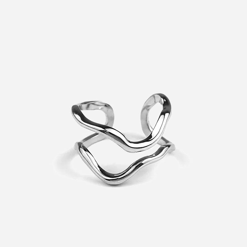 Double Wave Ring 925 Silver