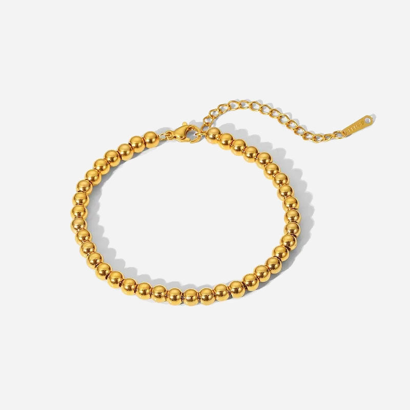 Golden Beads Armband 18K Guldpläterad 4mm