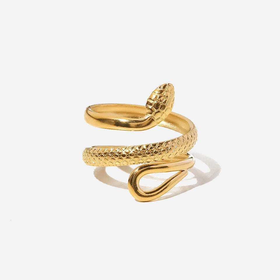 Snake Texture Ring 18K Guldpläterad