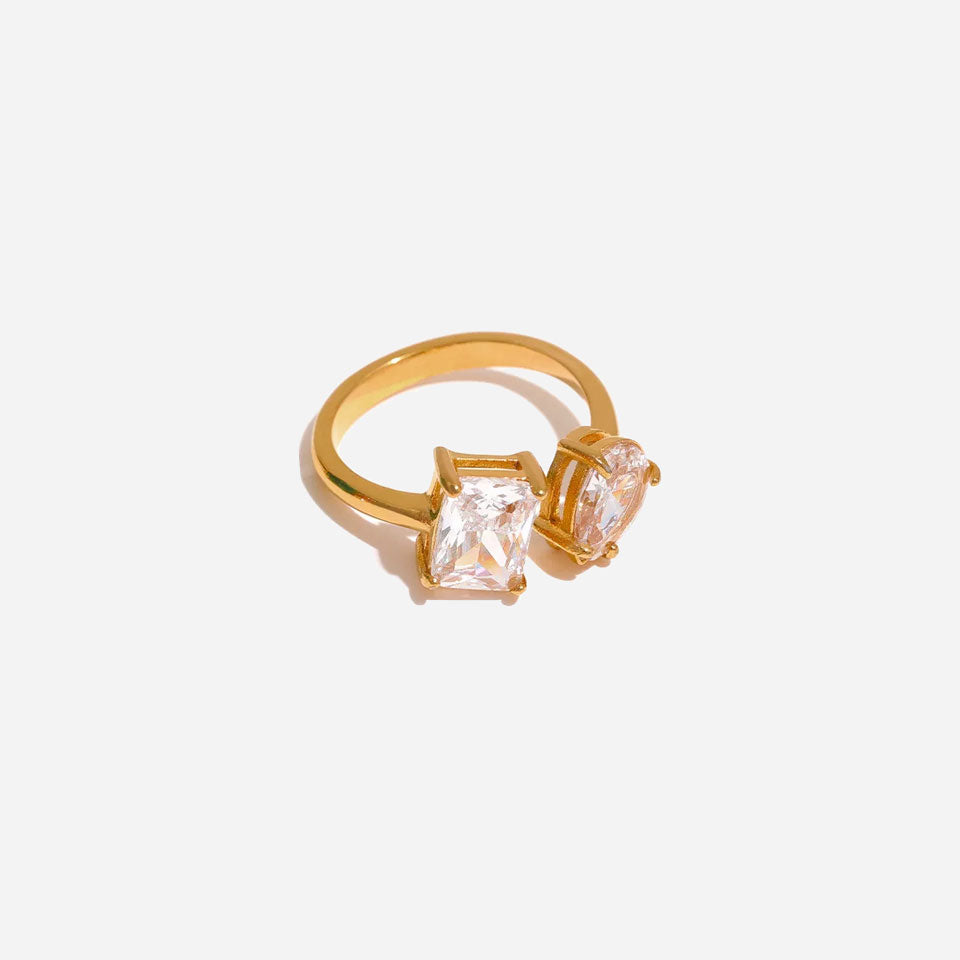 Ella Zirconia Ring 18K Guldpläterad