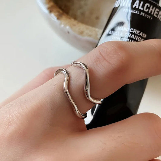 Double Wave Ring 925 Silver