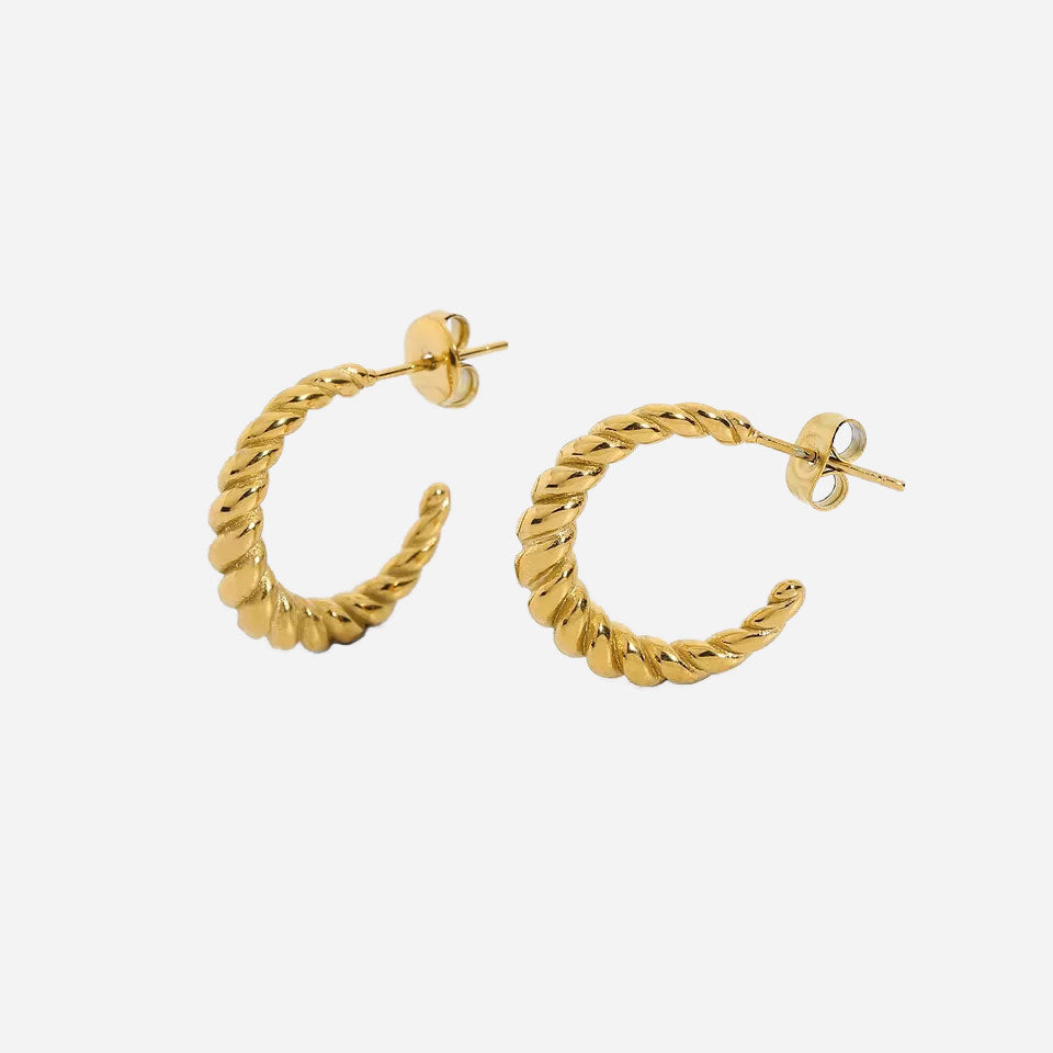 Small Twist Hoops 18K Guldpläterad