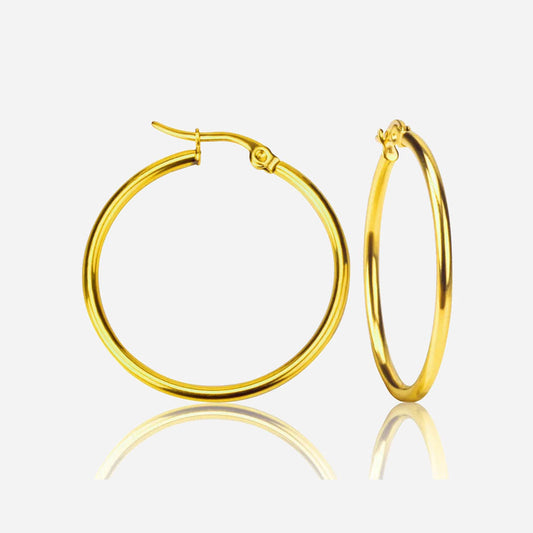 Klassisk Thin Hoops 18K Guldpläterad