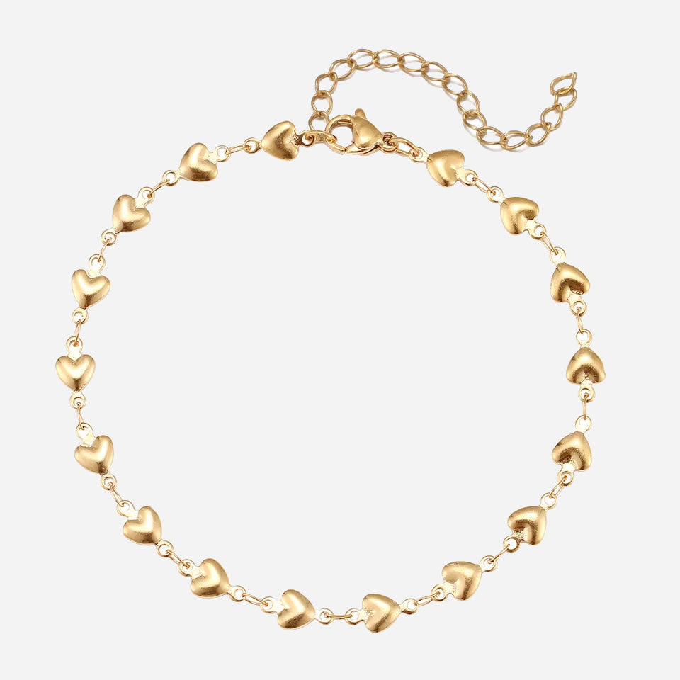 Love Chain Ankelkedja 18K Guldpläterad 5mm