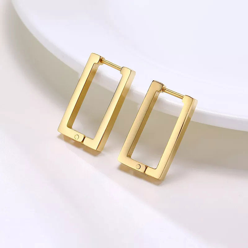 Small Rectangle Hoops 18K Guldpläterad