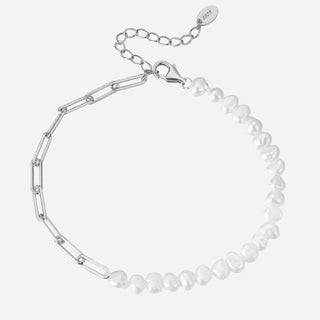 Freshwater Pearl Chain Armband 925 Silver