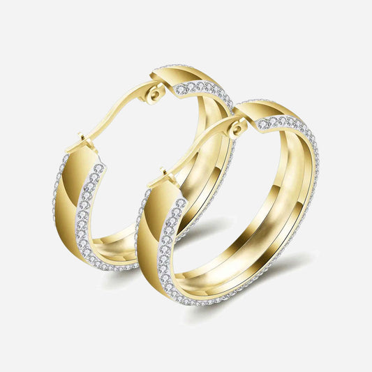 Zirconia Creole Hoops 18K Guldpläterad