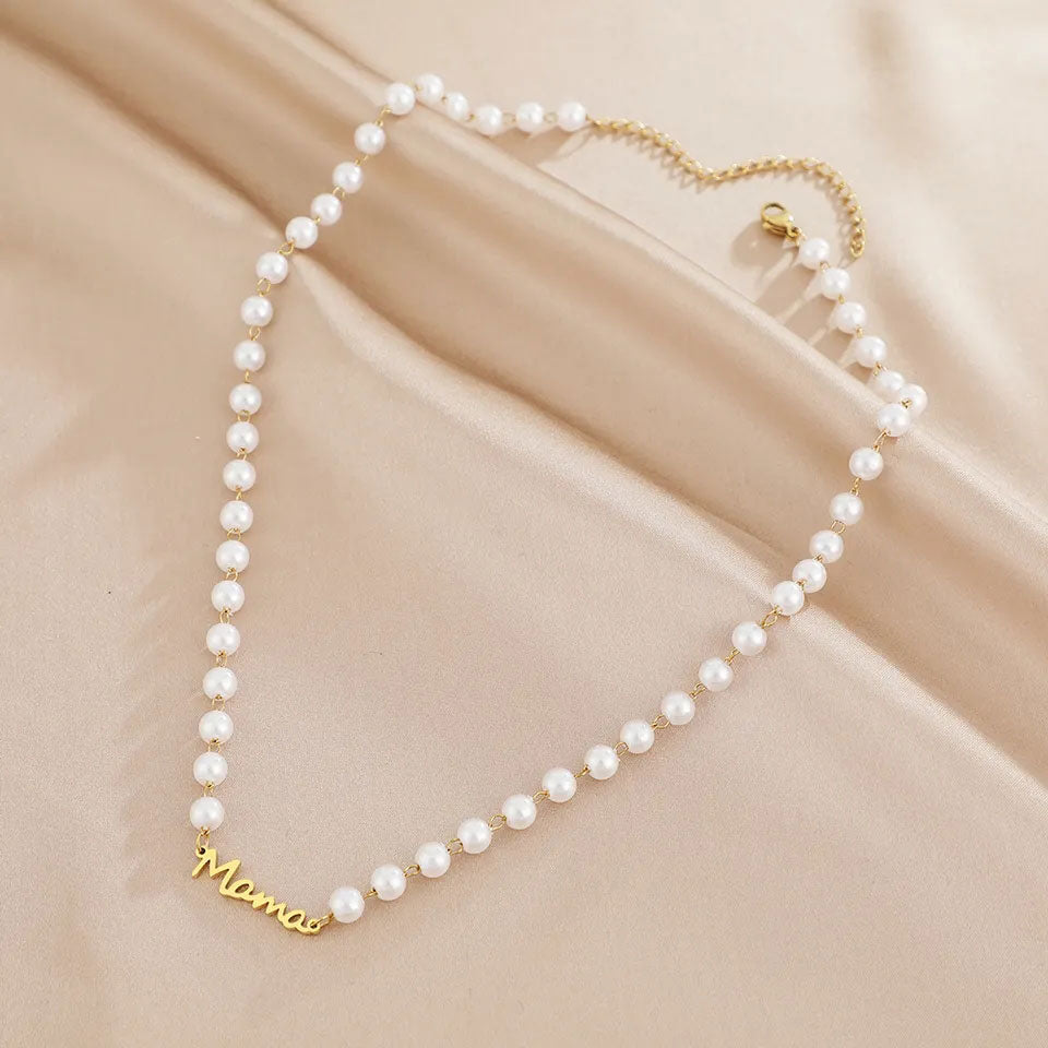 Mama Pearl Halsband 18K Guldpläterad