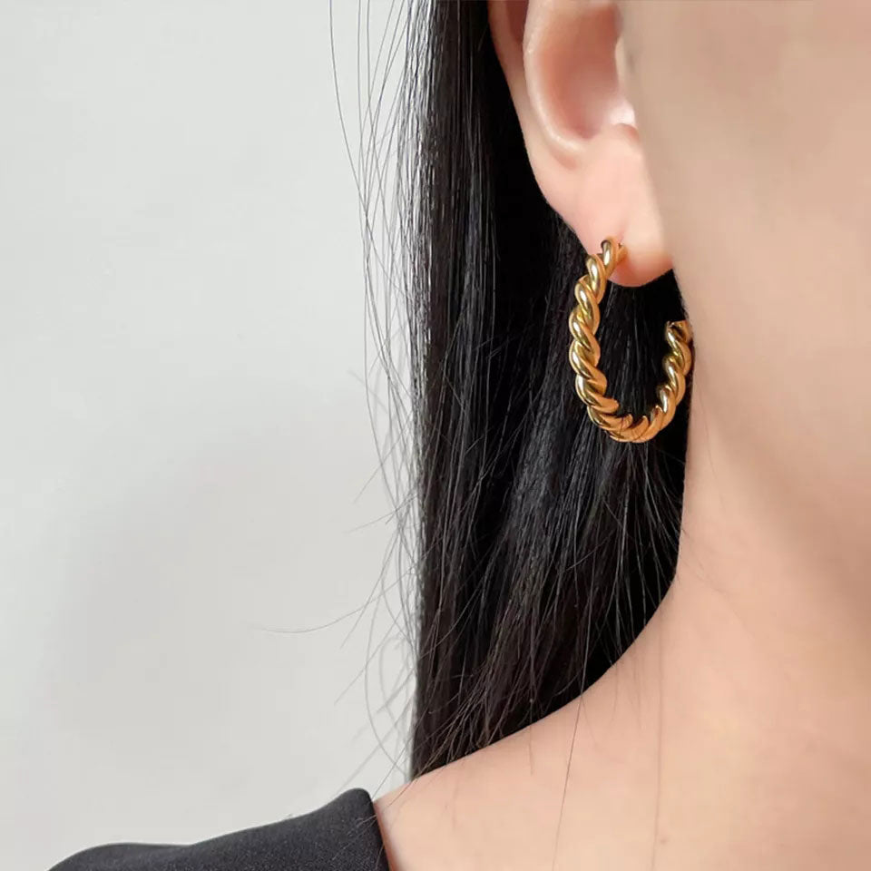 Classic Twisted Hoops 18K Guldpläterad