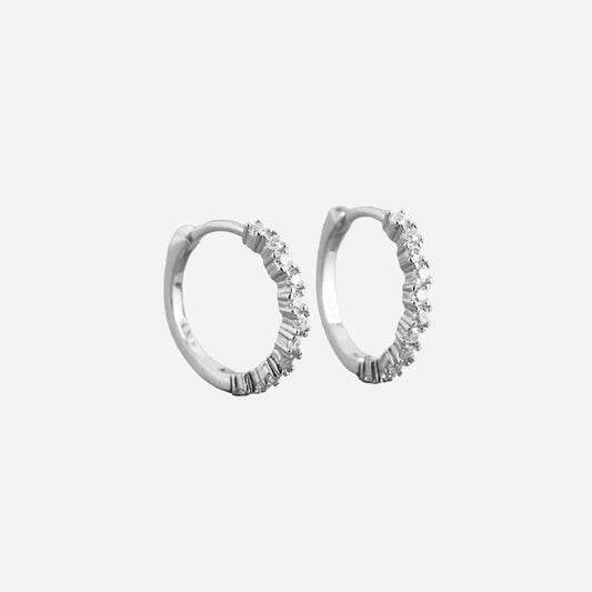 Fine Small Zirconia Hoops 925 Silver