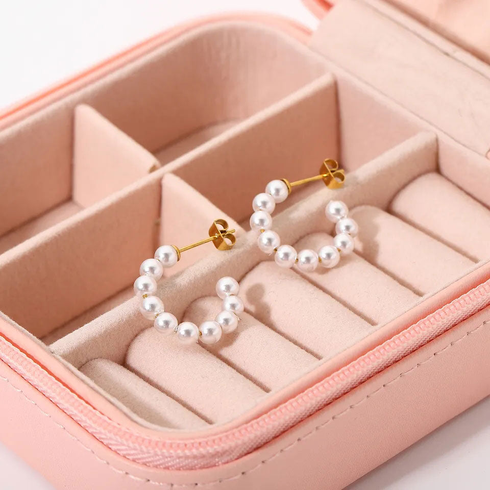 Glam Pearl Hoops 18K Guldpläterad