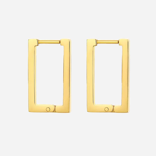 Small Rectangle Hoops 18K Guldpläterad