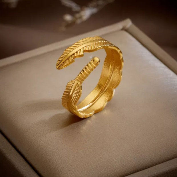 Feather Ring 18K Guldpläterad