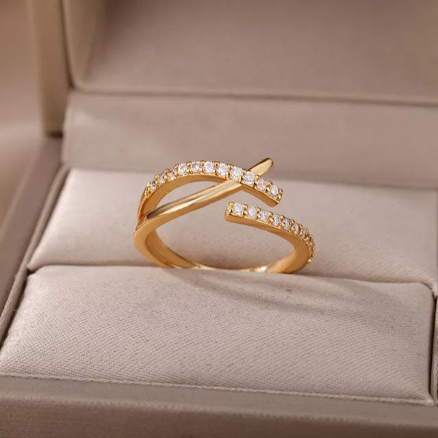 Unique Zirconia Ring 18K Guldpläterad