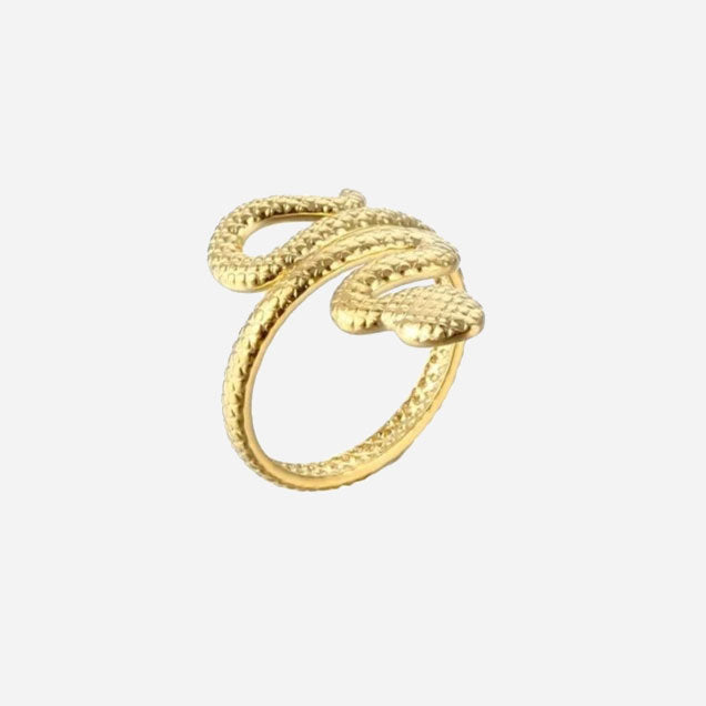 Hammered Snake Ring 18K Guldpläterad