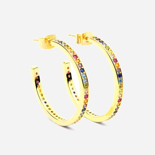 Classic Summer Zirconia Hoops 18K Guldpläterad