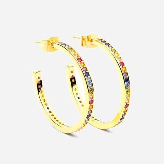 Classic Summer Zirconia Hoops 18K Guldpläterad