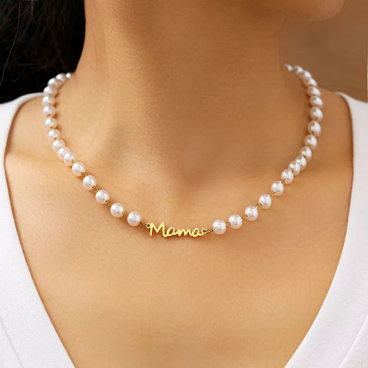 Mama Pearl Halsband 18K Guldpläterad