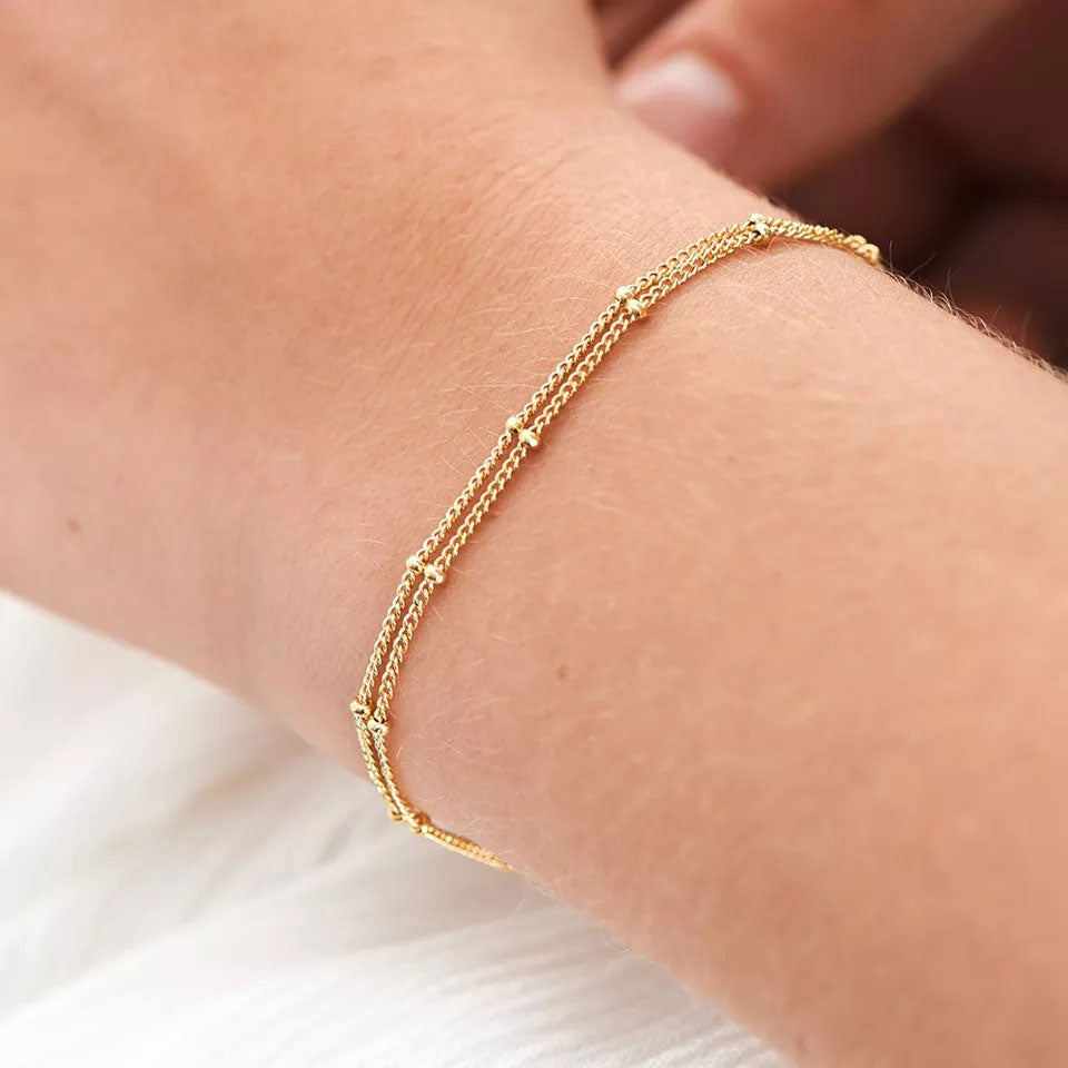 Minimalist Beaded Armband 18K Guldpläterad