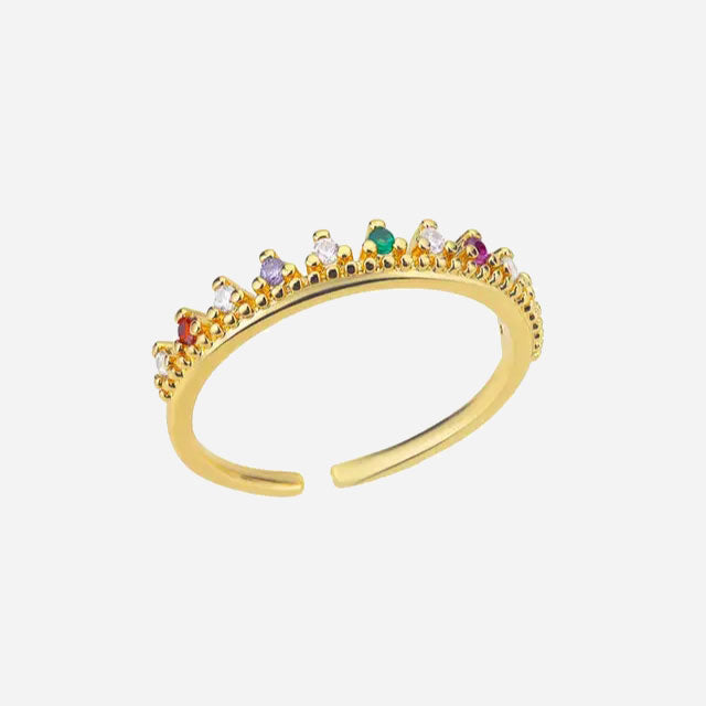 Crown Zirconia Ring 18K Guldpläterad