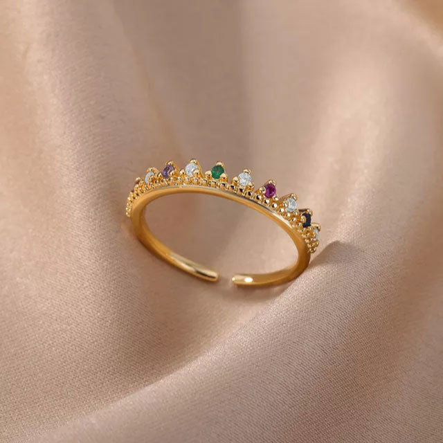 Crown Zirconia Ring 18K Guldpläterad