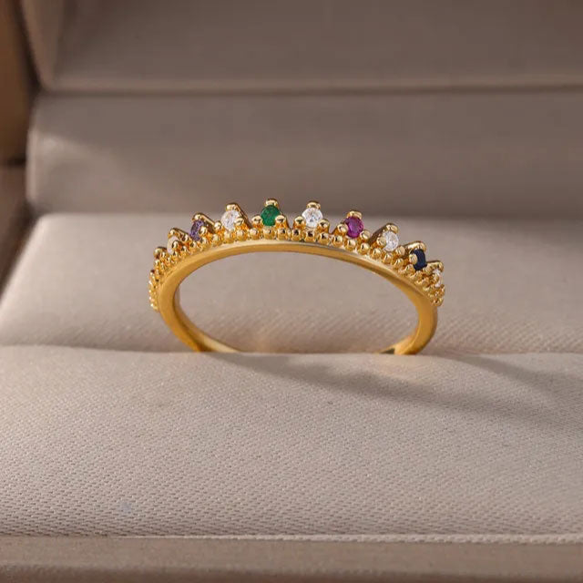 Crown Zirconia Ring 18K Guldpläterad