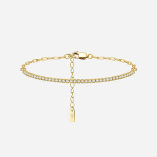 Small Crystal Armband 925 Silver 18K Guldpläterad 2mm