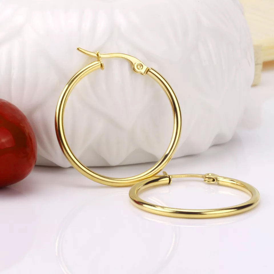 Klassisk Thin Hoops 18K Guldpläterad