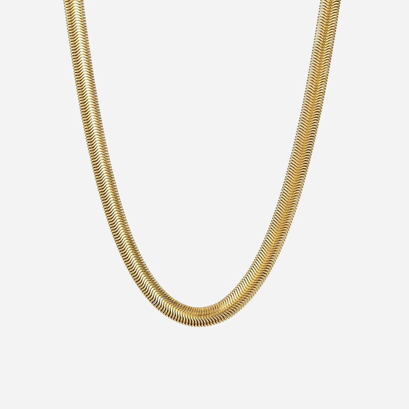 Flat Snake Choker 18K Guldpläterad 6mm