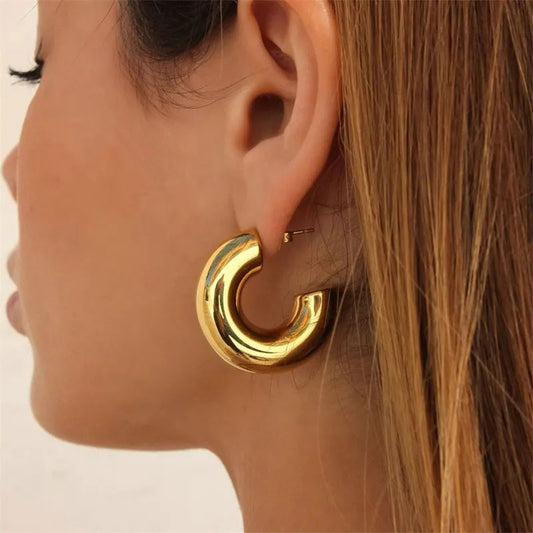 Big Chunky Hoops 18K Guldpläterad