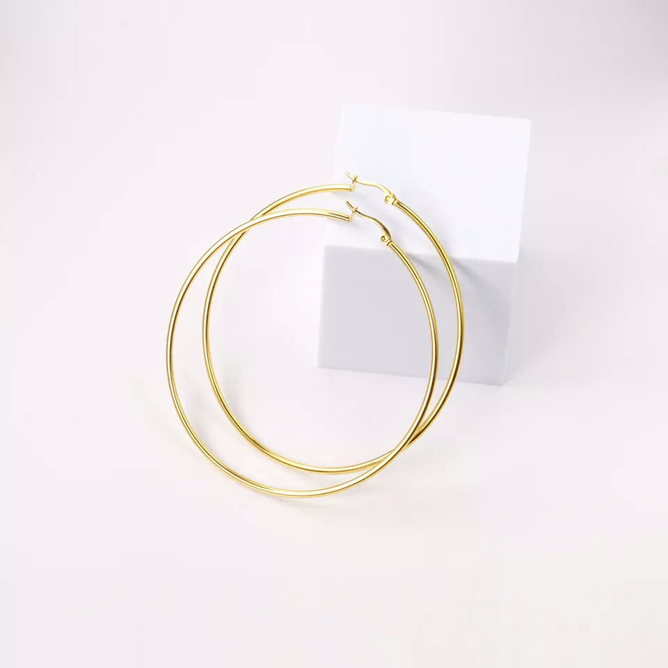 Klassisk Thin Hoops 18K Guldpläterad