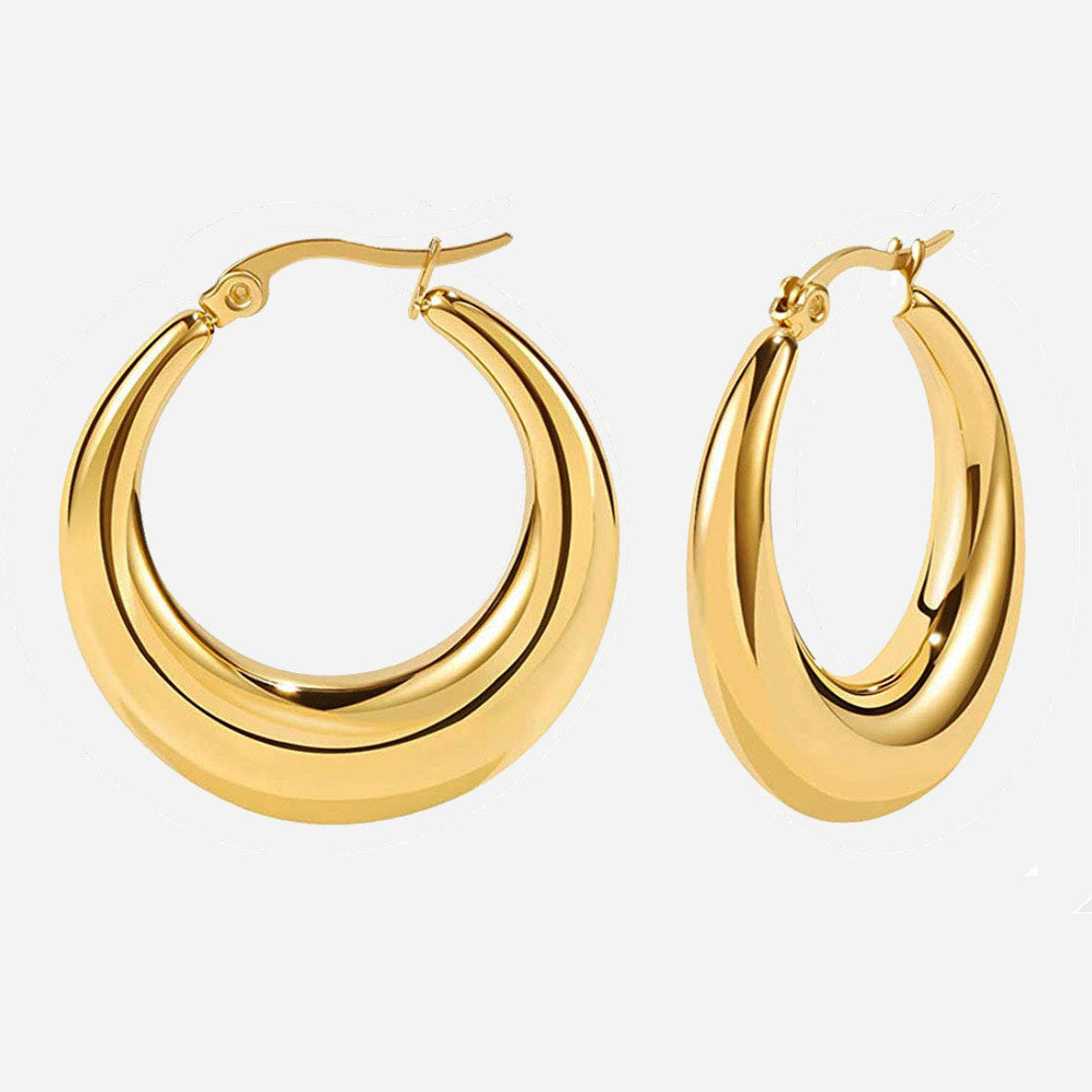 Small Chunky Hoops 18K Guldpläterad