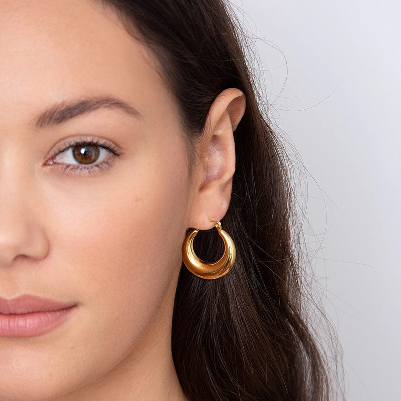 Small Chunky Hoops 18K Guldpläterad