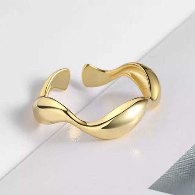 Wave Deluxe Ring 18K Guldpläterad